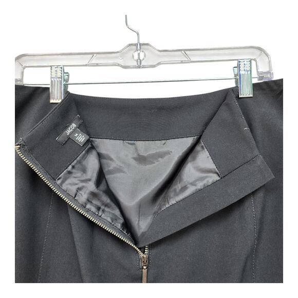 Jacob Skirt Women's SZ 14 Zip Closure Slit Straight A Line Black Career Office - Picture 6 of 9